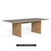 Mesa y Silla de Comedor de Madera Maciza para Exterior Impermeable y Protector Solar Villa Hotel Restaurante al Aire Libre Ratán Teca Una Mesa y Seis Sillas Patio