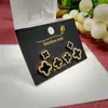 Volume de Corridas em Aço Titânio, Exquisitos e Compactos Três Pares de Brincos de Trevo de Quatro Folhas, Nova Moda de Nicho, Brincos Versáteis e Simples