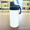 Termo Espacial de Acero Inoxidable de 12 oz con Asa y Tapa, Botella de Agua Aislada para Deportes al Aire Libre, Blanco Térmico de Doble Capa al Vacío