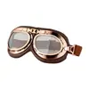Gafas de Motocicleta Vintage en Cuero Bronce Antiguo, Gafas Protectoras Steampunk para Motociclismo, Gafas Retro Resistentes al Viento y la Arena