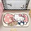 Alfombra de Piso de Barro de Diatomeas de Dibujos Animados Hello Kitty Alfombrilla para Pies Absorbente de Agua Antideslizante para Baño Felpudo Resistente al Desgaste y a la Suciedad para la Entrada