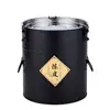 Cubo de Citrina para Platos de Acero Inoxidable con Medidor de Humedad Hogareño a Prueba de Humedad a Prueba de Insectos Tanque Sellado Cubo de Citrina para Platos