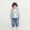 Lindo Conjunto de Tres Piezas con Capucha a Cuadros y Cremallera, Ropa Nueva de Primavera y Otoño para Niños y Niñas de 0 a 5 Años, Como Ropa de Abrigo