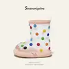 Sapatos Aquáticos Infantis de Um Ano, Bolinhas Arco-Íris Transparentes, Galochas Infantis, Meninos e Meninas, Creche para Bebês, Escola, Desenho Animado Fofo