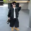 Chaqueta de Cuero para Motocicleta de Primavera y Otoño para Niños Estilo Coreano Chaqueta Guapa Moderna Fresca Infantil Abrigo Superior Estiloso para Niños Pequeños y Niños Pequeños