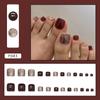 Champán flash color sólido rojo vino año nuevo estilo nupcial uña uña pieza de uña belleza de uñas usar uña producto terminado al por mayor