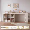 Escritorio de Madera Maciza Mesa de Estudio para Estudiantes en Casa Estantería Integrada Mesa Larga para Sala de Estar Banco de Trabajo Mesa de Computadora Retráctil