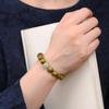 Pulsera de sándalo verde natural para hombre y mujer, pulsera de jade Hetian retro Wenwan para jugar, pulsera elegante y sencilla