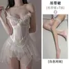 Camisón de encaje puramente sensual para mujer, fino para el verano, cuello en V profundo, ropa para casa, conjunto de pijama sexy de malla