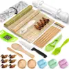 Kit para hacer sushi de Amazon Juego de 31 piezas Molde para arroz glutinoso japonés Venta al por mayor Herramienta para enrollar Bola de arroz