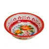Bacia Tradicional Vintage Esmaltada Modelo Padrão Comercial Famosa na Internet Dupla Felicidade, Lavatório, Tigela de Sopa, Bacia de Porcelana com Borda Floral