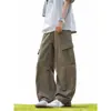Pantalones de trabajo para hombre, adecuados para primavera y otoño, pantalones casuales de estilo americano, corte recto holgado, pantalones largos versátiles para hombre, pantalones de pierna ancha para adolescentes