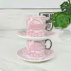 Taza y Platillo de Café Serie Rosa Barroco Fanjia Transfronteriza de Alto Valor Lujo Porcelana de Hueso Taza de Café para Té de la Tarde