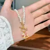 Moda de Verano Nueva Colorido Dopamina Gota de Aceite Caballo de Troya Perla de Agua Dulce Collar Cadena de Clavícula de Lujo Ligero Gama Alta para Mujeres