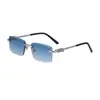 Nuevas Gafas de Sol Sin Marco 2026 para Hombres y Mujeres, Gafas de Sol de Moda Transfronterizas Europeas y Americanas Incrustadas con Diamantes, Gafas de Alta Gama con Protección Solar