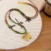 Collar de Cristal de Ojo de Tigre Chapado en Oro Real con Forma de Pony, Cadena de Suéter Vintage para el Año de Nacimiento, Accesorio de Cadena para el Cuello de Lujo Ligero de Gama Alta