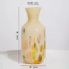 Design original alta qualidade pontos coloridos amarelo leite vidro antigo feito à mão vaso flor arranjo de flores ornamentos