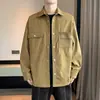 Jaqueta masculina, camisa, casaco, para casais, folgada, manga longa, casual, versátil, cor sólida, alta rua, nova jaqueta da moda
