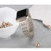 Para Apple Watch S8/s7/6/se/5/4 pulseira fileira dupla strass metal Applewatch feminino iwatch