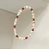 Nuevo Pulsera de Abalorios de Bloques de Color de Tendencia Nacional Estilo Chino, Diseño Sencillo de Nicho con un Toque de Alta Gama, Pulsera Versátil Estilo Ins Fresco para Mujeres