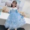 [Selección Premium] Vestido para Niña con Cuello de Muñeca, Estilo Coreano Vestido de Princesa Elsa, Atuendo para Actuación de Piano de Otoño, Vestido de Navidad