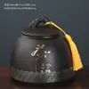 Grande Lata de Chá de Cerâmica Argila Roxa 0,5kg Embalagem Lata Selada para Chá Pu'Er Universal, Chá Preto, Chá Verde Lata de Armazenamento Doméstico