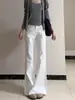 Jeans blancos, no ajustados a la pierna, ligeramente acampanados para mujer, nueva colección primavera/verano 2026, de talle alto, adelgazantes, de corte holgado, pierna ancha, pantalones de largo hasta el suelo