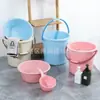 Bacia de Plástico Grossa Atacado para Uso Doméstico, Lavatório Aprofundado Resistente ao Calor, Bacia de Lavanderia para Dormitório Estudantil, Conjunto de Bacias de Plástico Personalizável