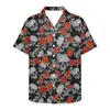 Camisa Casual de Manga Curta com Gola Nova para Homem Amazon Transfronteiriça Camisa com Estampa 3D de Halloween Tops Masculinos e Femininos