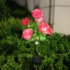 Lámpara Solar de Rosa de 7 Cabezas Nueva 2025 Lámpara Decorativa para Patio Exterior Césped Lámpara de Flor Artificial LED