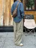 Pantalones de Trabajo de Color Sólido Lavados para Hombre, Estilo Primavera y Otoño, Pantalones Holgados de Pierna Recta Caídos, Estilo Japonés, Pantalones de Estilo Perezoso de Invierno para Hombre