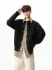 Suéter cárdigan retro de botones a presión color turquesa con cuello redondo para hombre y mujer, otoño invierno, peso pesado, de alta gama, versátil, tejido casual, prenda de abrigo