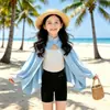 Xale de Proteção Solar para Meninas, Verão Fino e Respirável Novo Modelo 2026, Roupa de Verão Infantil, Capa Curta com Proteção UV, Item Mais Vendido