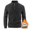 Nuevo Top de Lana Otoño 2025 Pulóver con Media Cremallera para Hombre Sudadera Cálida con Cuello Alto y Forro de Lana Ropa para Hombre 2516