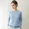 Suéter de outono e inverno macio e amigo da pele, gola redonda, 100% cashmere, para mulheres, cor sólida, quente, manga longa, camada base de tricô versátil