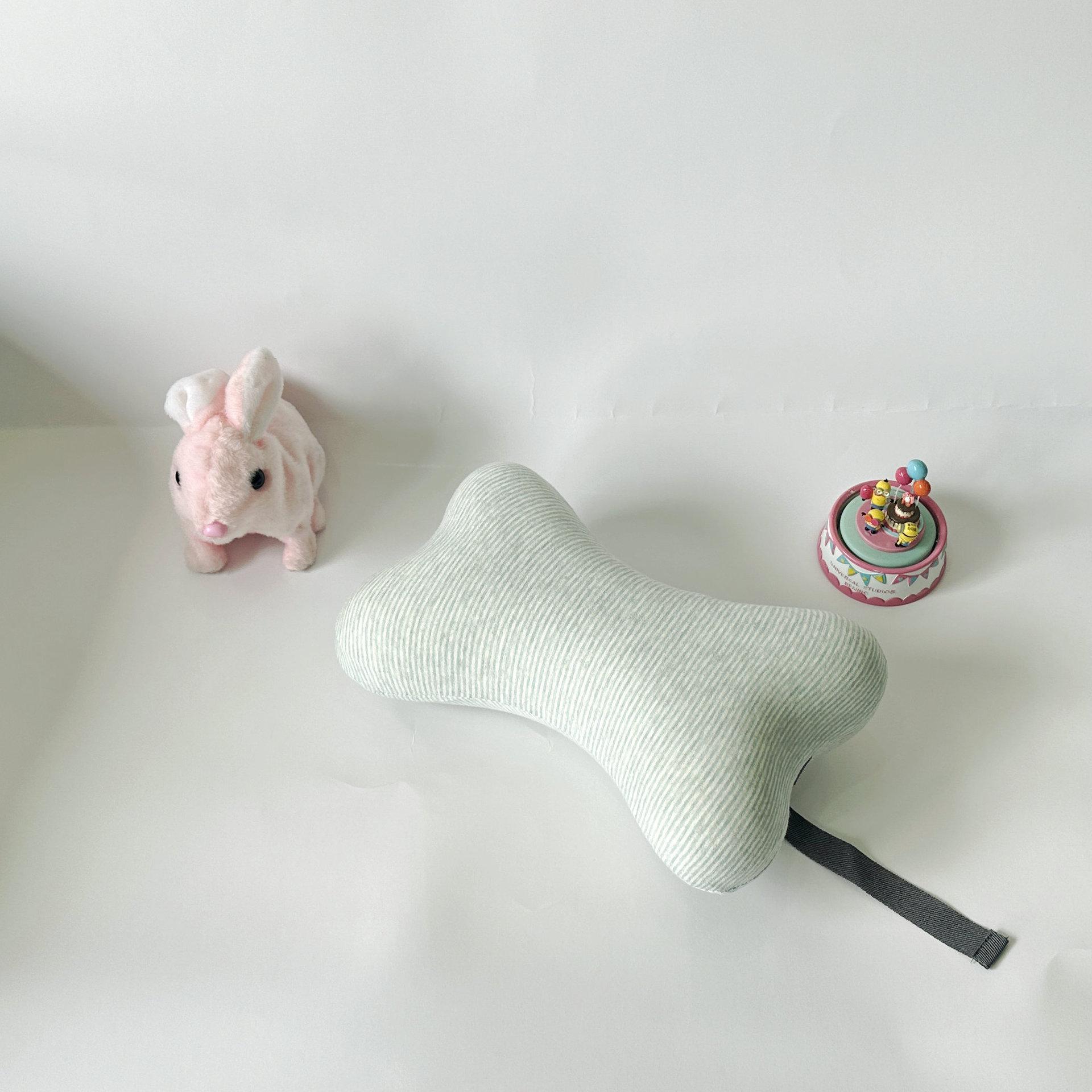 汽车头枕绿色细条1