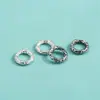 Anel Texturedado em Prata de Lei S925 8mm10mm Anel Fechado Anel de Corrida Pulseira de Corda Trançada DIY Anel Fechado de Superfície Batida
