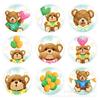 KK174 Amazon oso de peluche oso abrazo oso muñeco de trapo oso globo pegatina adhesiva redonda pegatina decorativa
