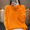 Suéter Europeu e Americano Transfronteiriço de Gola Alta Feminino 2026 Outono Inverno Solto Versátil Tricô Pulôver Estilo Preguiçoso Camada Base Roupa Externa Feminino