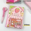 Cuaderno de Gatito de Dibujos Animados Piel Sintética B6 Páginas de Colores Alto Valor Estudiante Diario Sencillo Planificador
