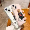 Funda de Teléfono Oso Caricatura Más Vendida Transfronteriza Adecuada para iPhone 17 Funda de Teléfono de Marca Moderna Apple 18Pro Cubierta Protectora Transparente