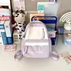 Mochila Casual de Alta Gama de Gran Capacidad Simple Estilo Japonés Color Sólido de Moda Estudiante Universitaria Femenina Pareja Bolso Escolar Masculino