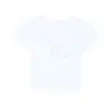 Camiseta Blanca Corta de Encaje Empalmado de Manga Corta Estilo Puro Deseo para Mujer, Diseño de Nicho para Primavera y Verano con Lazo, Ceñida a la Cintura, Adelgazante
