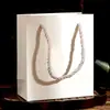 Caja de Joyería Tipo Cajón Estilo Canal Asa de Perla Textura Estéreo Pendientes Collar Anillo Caja Deslizante Caja de Joyería