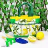 Bolsa Portátil para Herramientas de Jardinería, Bolsa Cesta para Flores, Bolsa para Herramientas de Jardín, Bolsa para Herramientas de Jardinería con Patrón de Limones Personalizado