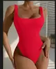 Nuevo Europeo y Americano Transfronterizo Comercio Exterior Amazon de Moda Color Sólido Simple Sexy Bikini de una Pieza Ajustado al Cuerpo Aliexpress
