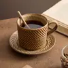 Taza de Café Mimosa Vintage de Fábrica Cerámica Media Antigua Alto Valor de Color Taza Taza Juego de Té de la Tarde Taza Platillo Traje