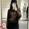 Cárdigan de punto de color block con lunares retro transfronterizo, atuendo casual y elegante, nuevo suéter versátil adelgazante de otoño e invierno para mujer
