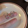 Hermosos pendientes de perlas con diseño de nicho, pendientes de flores con lazo, pendientes de aguja de plata 925 a la moda que combinan con todo.