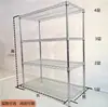 Prateleira de Tela de Arame Cromada DIY Camada Única Capacidade de Carga 200kg Carrinho de Virar de Aço Inoxidável Prateleira de Armazenamento Doméstico Fácil de Montar e Desmontar
